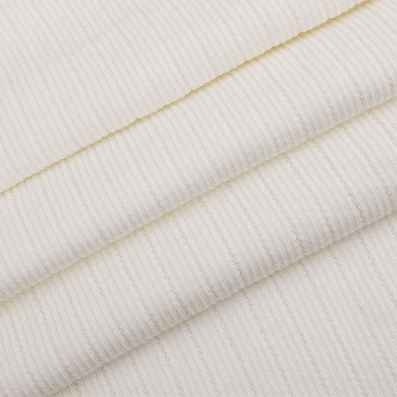 Malha canelada listrada jacquard CVC 32