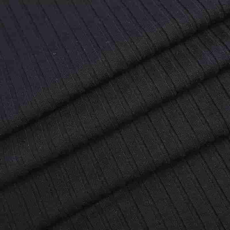 Lenzing Tencel dos anos 40 + malha canelada de spandex listrada completa 30D